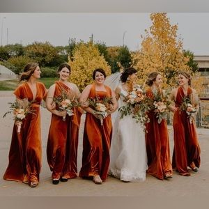 Maxi bridesmaid dress Small burnt orange